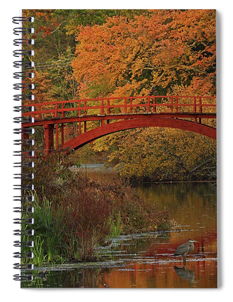 South Natick Spiral Notebook featuring the photograph South Natick Sargent Footbridge by Juergen Roth
