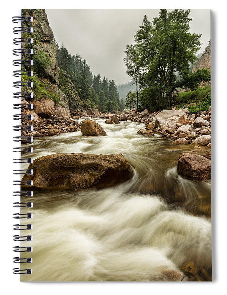 Water Spiral Notebook featuring the photograph South St Vrain Canyon Portrait Boulder County CO by James BO Insogna