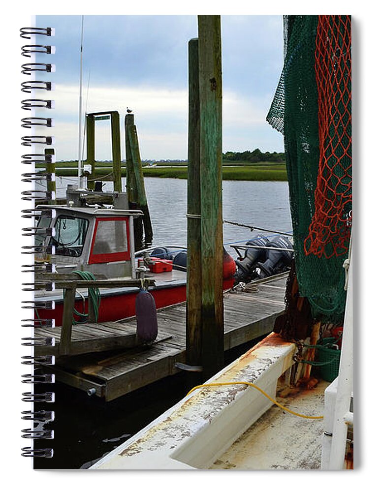 Southport Spiral Notebook featuring the photograph Southport Boats by Amy Lucid