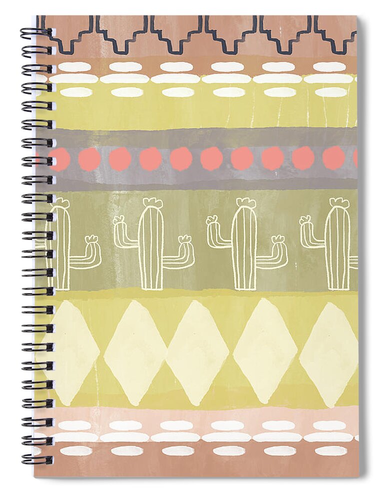 Cactus Spiral Notebook featuring the mixed media Southwest Cactus Decorative- Art by Linda Woods by Linda Woods