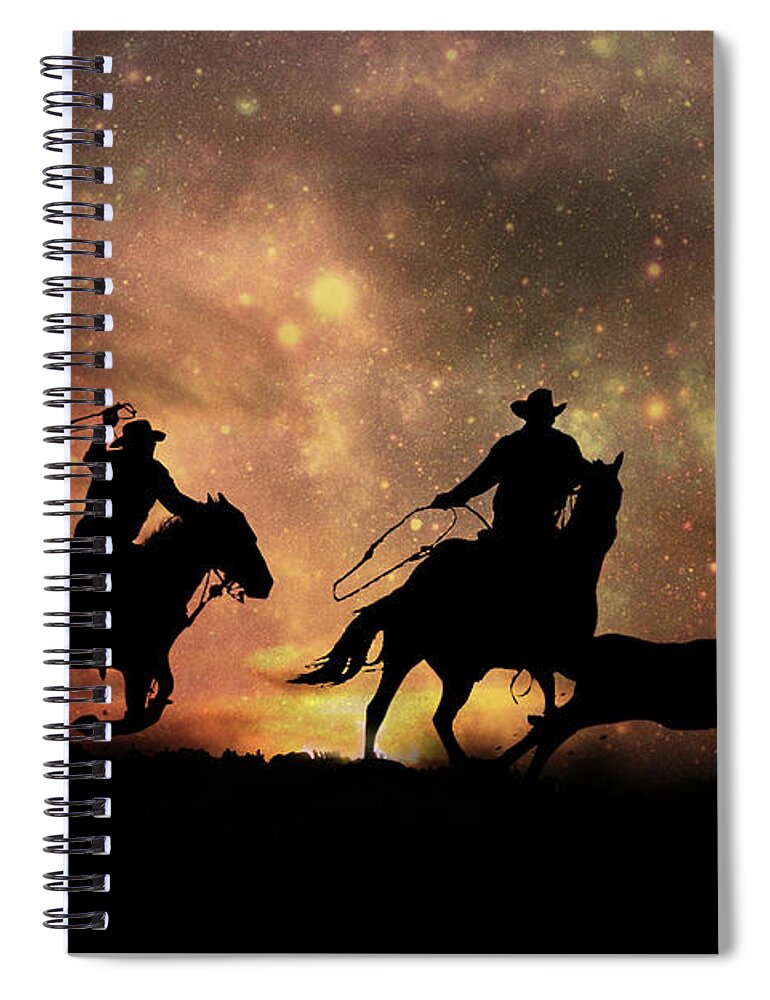 Roping Spiral Notebook featuring the photograph Space Cowboys by Stephanie Laird