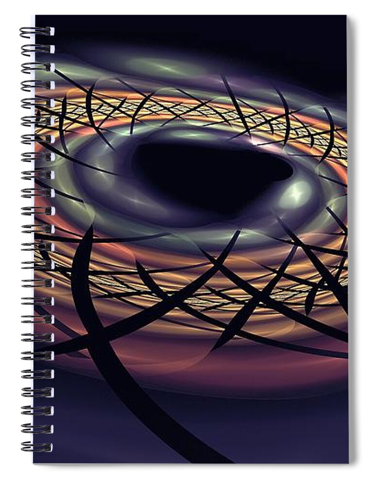  Spiral Notebook featuring the digital art Space Fabric Punctured by Doug Morgan