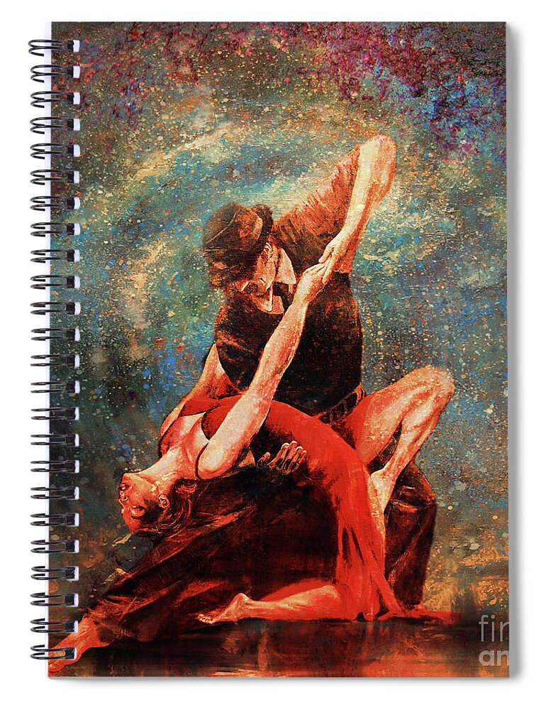 Tango Spiral Notebook featuring the painting Spanish Dance art 45ta by Gull G