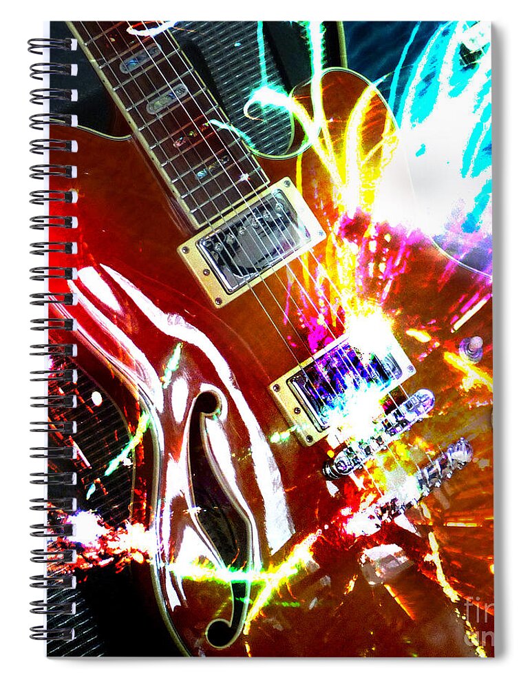 Guitar Spiral Notebook featuring the photograph Sparks Fly by LemonArt Photography