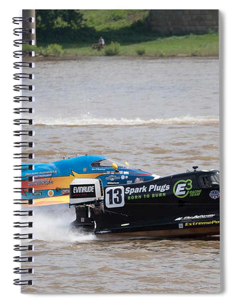 Speed Boat Spiral Notebook featuring the photograph Speed Boats On The Ohio by Holden The Moment