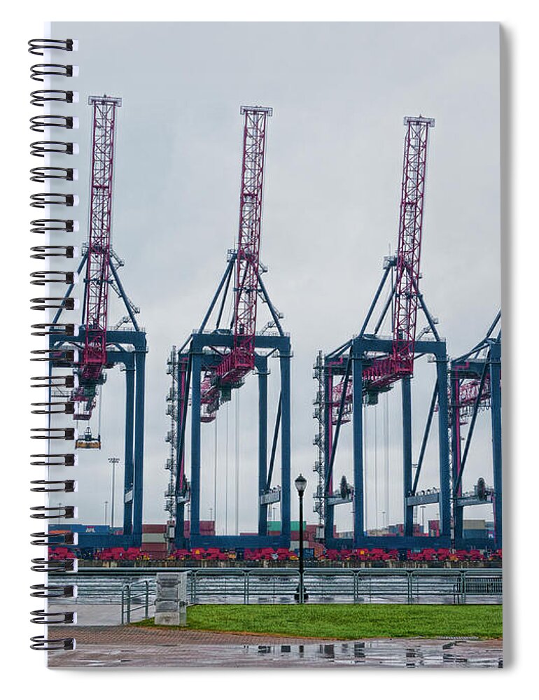 Container Crane Spiral Notebook featuring the photograph Speed Lifters by S Paul Sahm