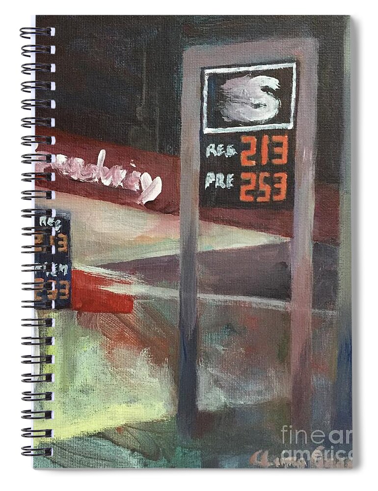 Speedway Spiral Notebook featuring the painting Speedway by Claire Gagnon