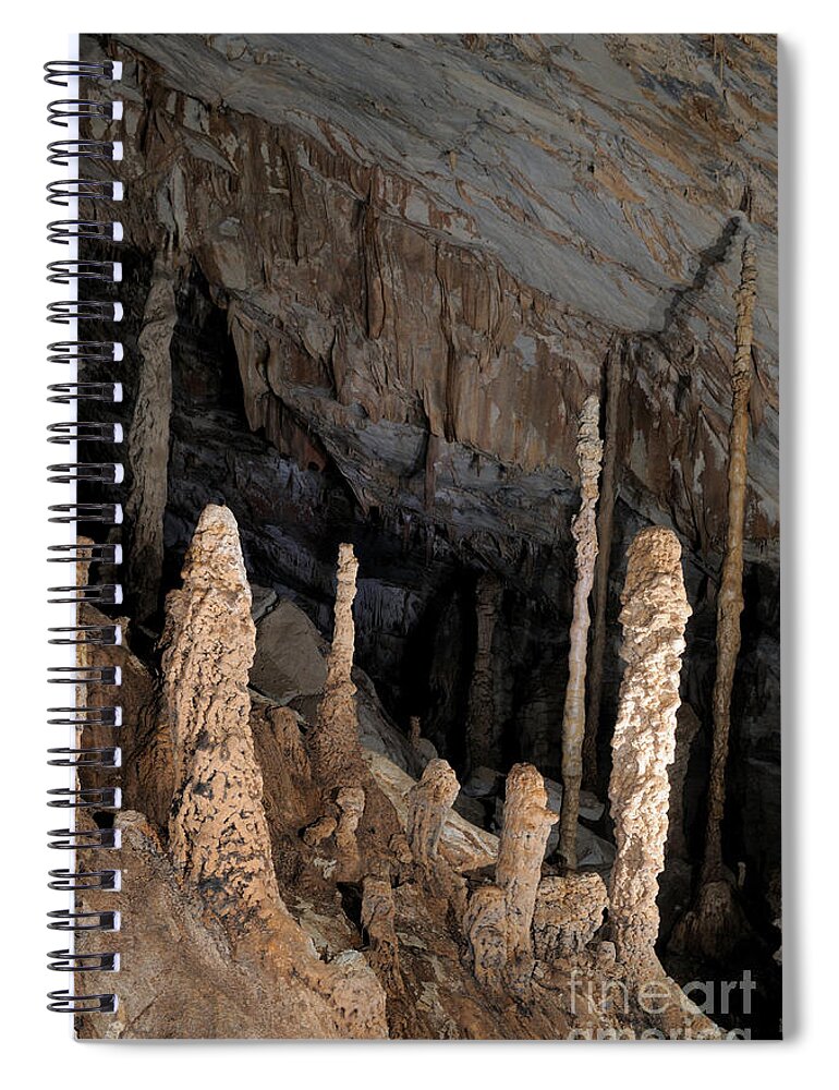 Earth Science Spiral Notebook featuring the photograph Speleothems In Wind Cave by Fletcher & Baylis