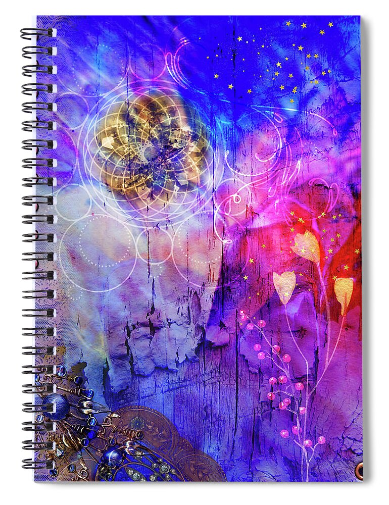 Spellbound Spiral Notebook featuring the digital art Spellbound by Linda Carruth