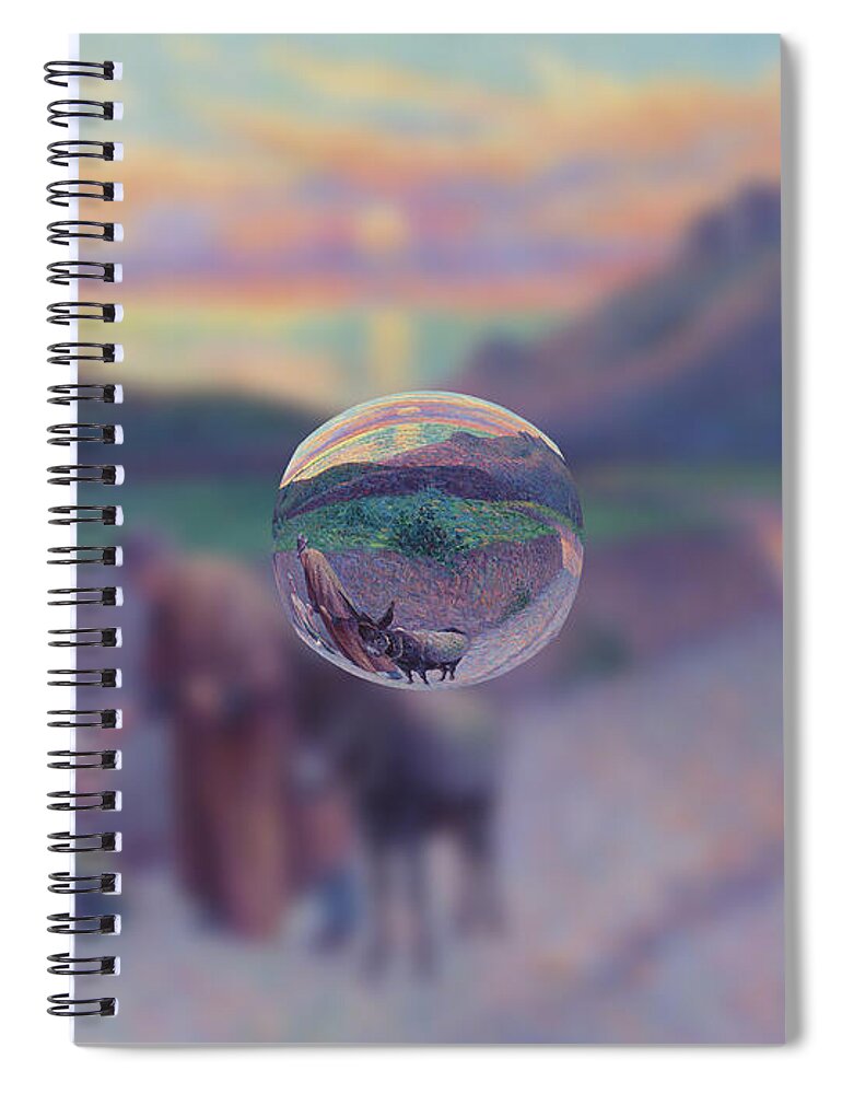 Abstract In The Living Room Spiral Notebook featuring the digital art Sphere 10 Luce by David Bridburg
