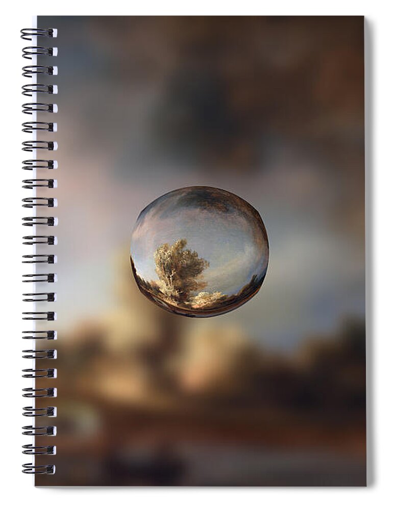 Abstract In The Living Room Spiral Notebook featuring the digital art Sphere 13 Rembrandt by David Bridburg