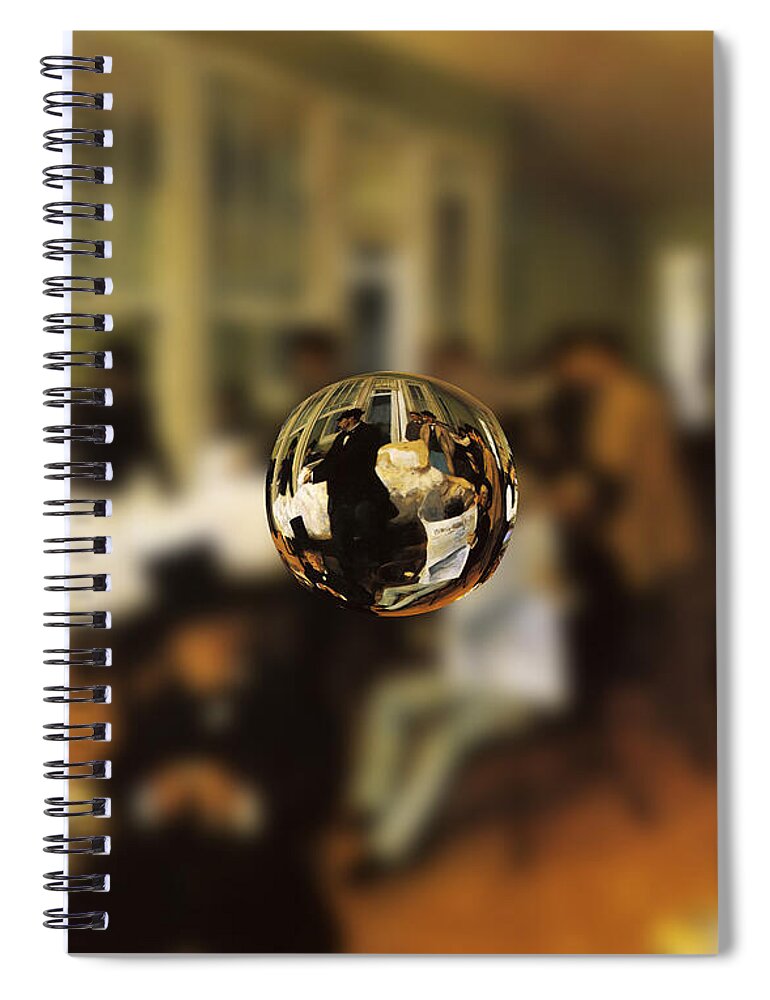 Abstract In The Living Room Spiral Notebook featuring the digital art Sphere 17 Degas by David Bridburg