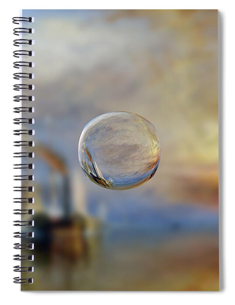 Abstract In The Living Room Spiral Notebook featuring the digital art Sphere 6 Turner by David Bridburg