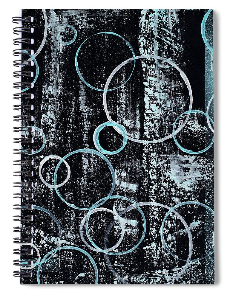 Abstract Spiral Notebook featuring the painting Spheres by Tamara Nelson