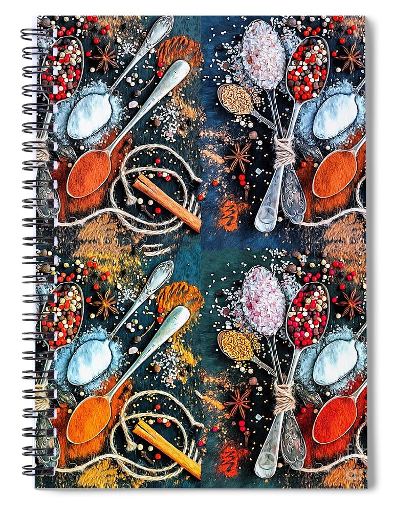 Spoons Spiral Notebook featuring the photograph Spice Spoon Quadrant I by Jack Torcello