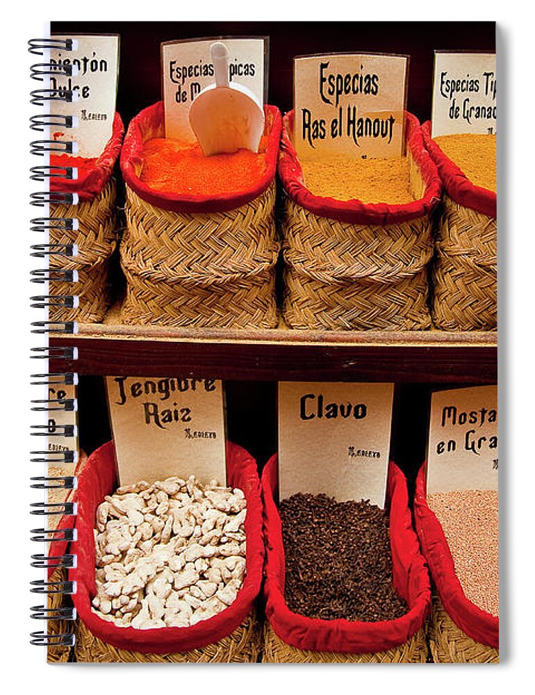 Food And Beverage Photographs Spiral Notebook featuring the photograph Spices by Harry Spitz