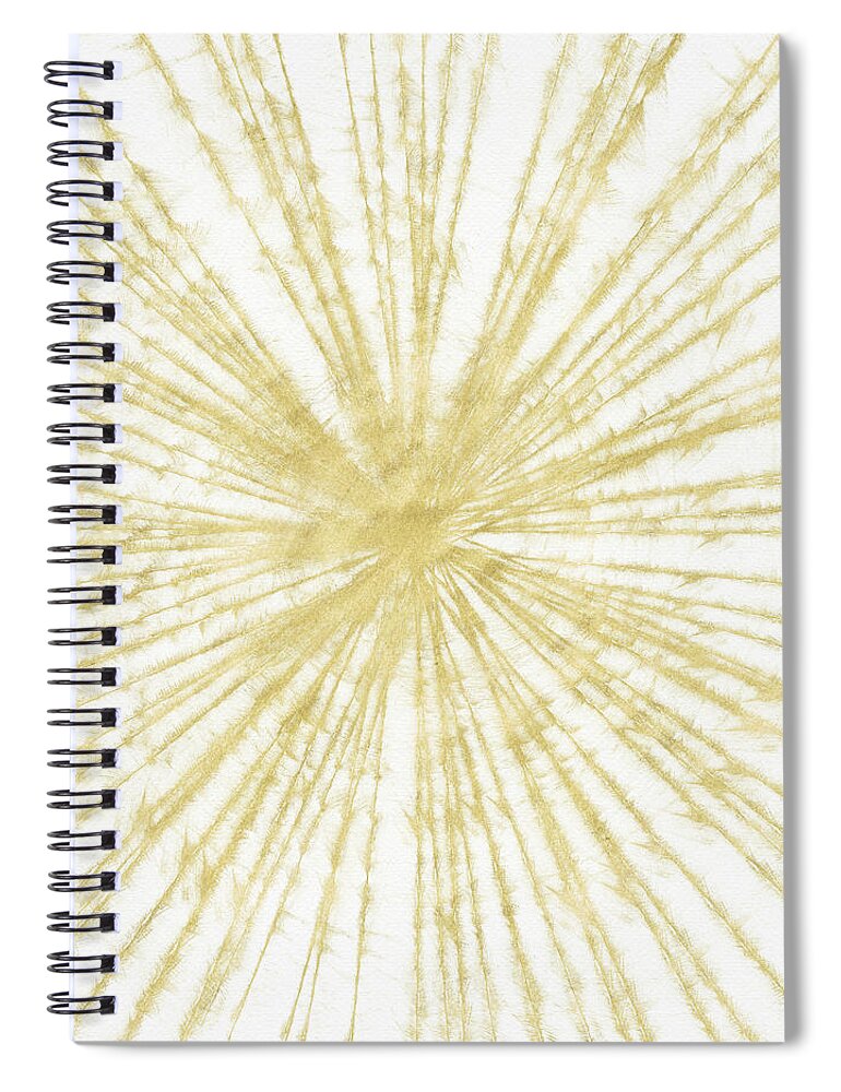 Gold Spiral Notebook featuring the painting Spinning Gold- Art by Linda Woods by Linda Woods
