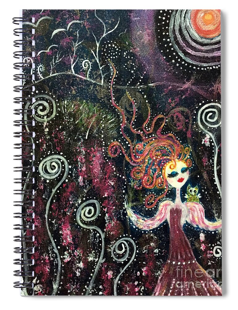 Fairy Spiral Notebook featuring the painting Spiral by Julie Engelhardt