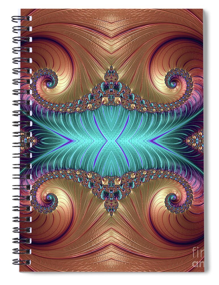 Fractal Spiral Notebook featuring the digital art Spirals by Steve Purnell