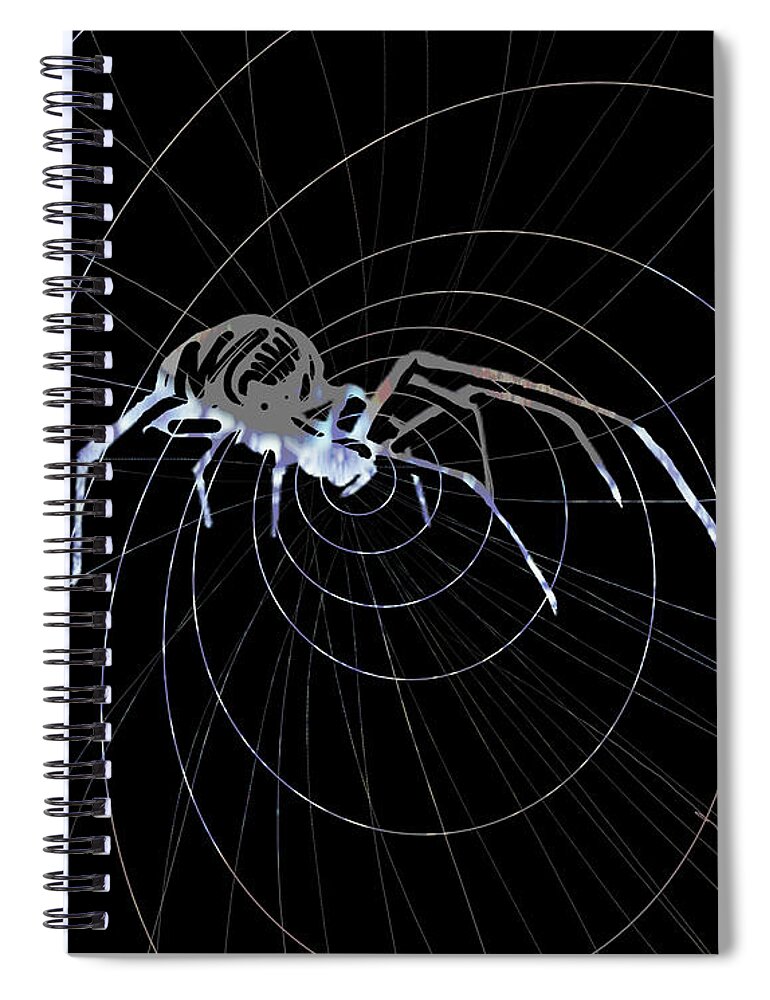  Spiral Notebook featuring the painting Spirit Animal . Spider by John Gholson