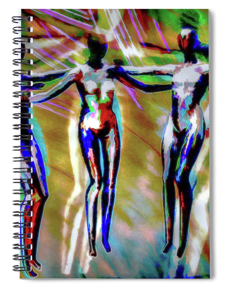 Spirit Spiral Notebook featuring the digital art Spirit Dance by Pennie McCracken