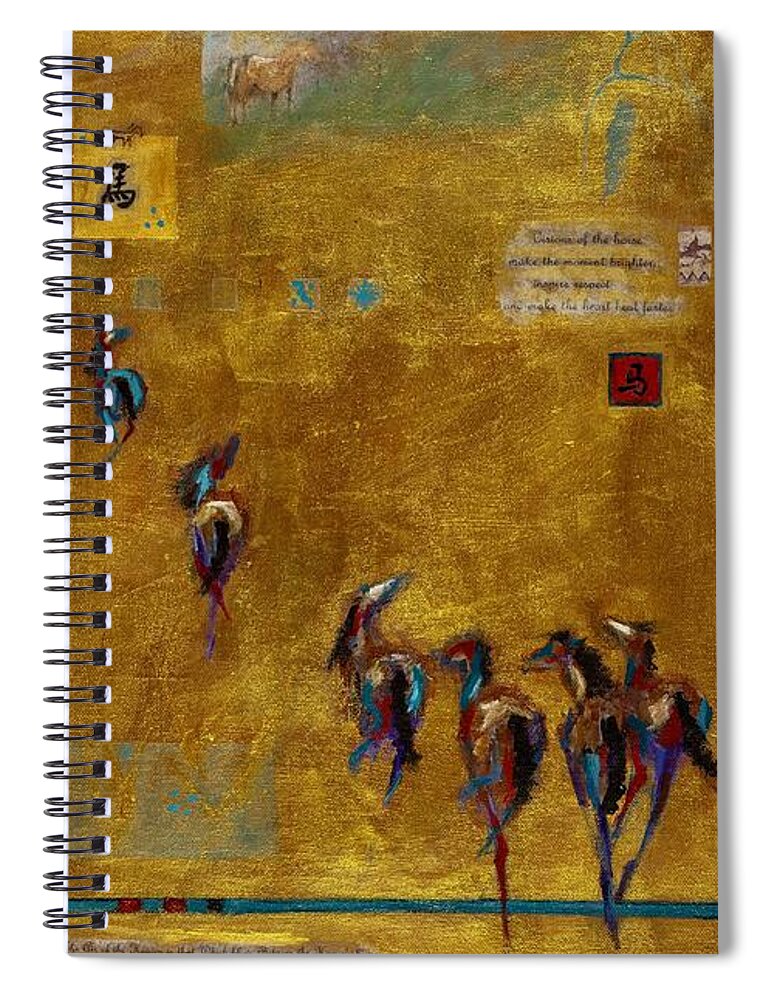 Horses Spiral Notebook featuring the painting Spirit Horses by Frances Marino