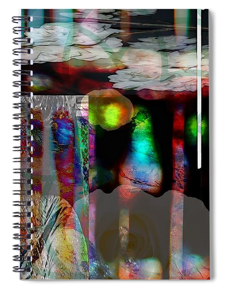 Abstract Spiral Notebook featuring the digital art Spirit in the Soaring by Cathy Anderson