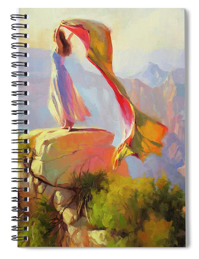 Southwest Spiral Notebook featuring the painting Spirit of the Canyon by Steve Henderson