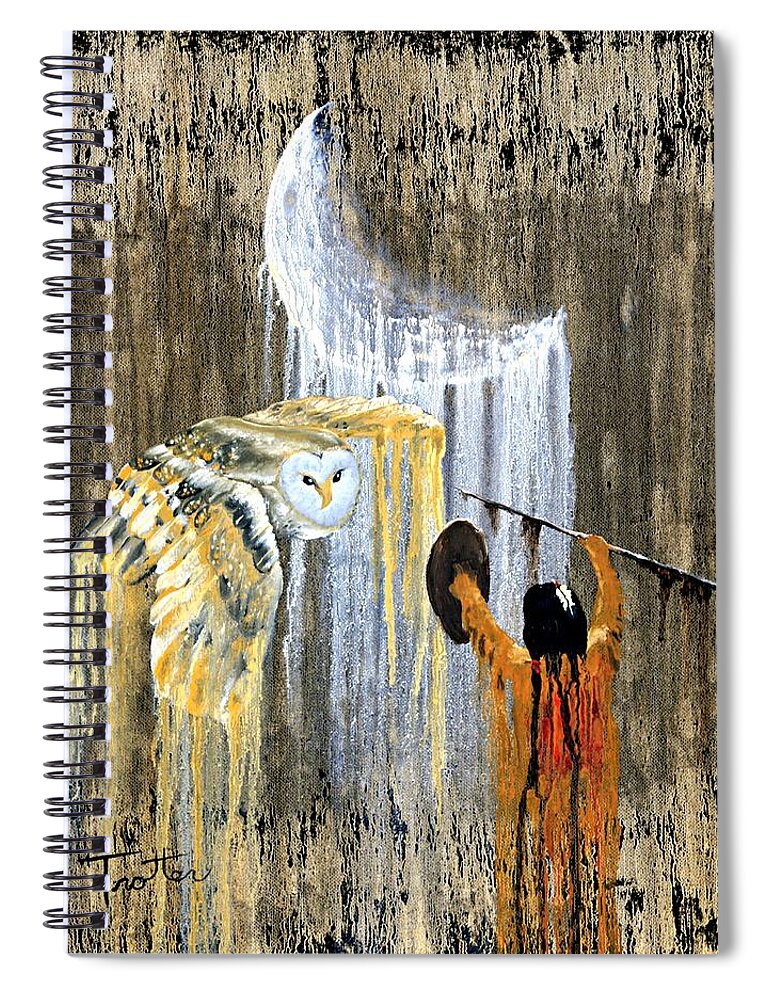 Indian Art Spiral Notebook featuring the painting Spirit of the Night by Patrick Trotter