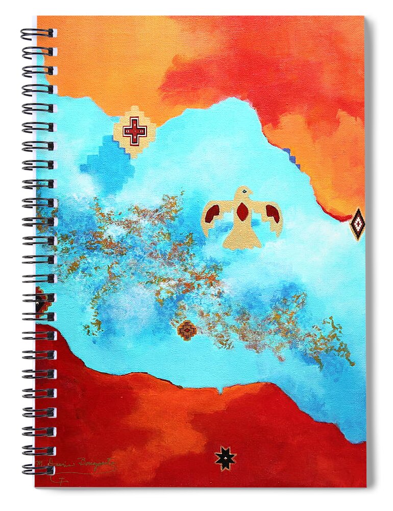 River Spiral Notebook featuring the painting Spirit Power II by M Diane Bonaparte