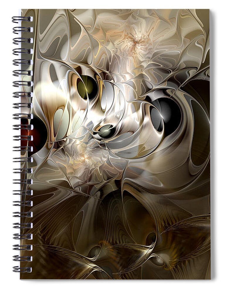 Abstract Spiral Notebook featuring the digital art Spiritual Chops by Casey Kotas