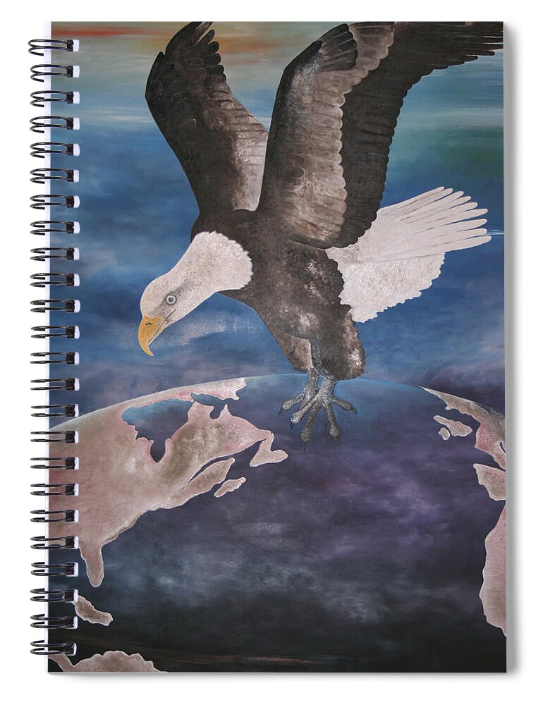 Spiritual Wisdom1 Spiral Notebook featuring the painting Spiritual Wisdom 2 by Obi-Tabot Tabe