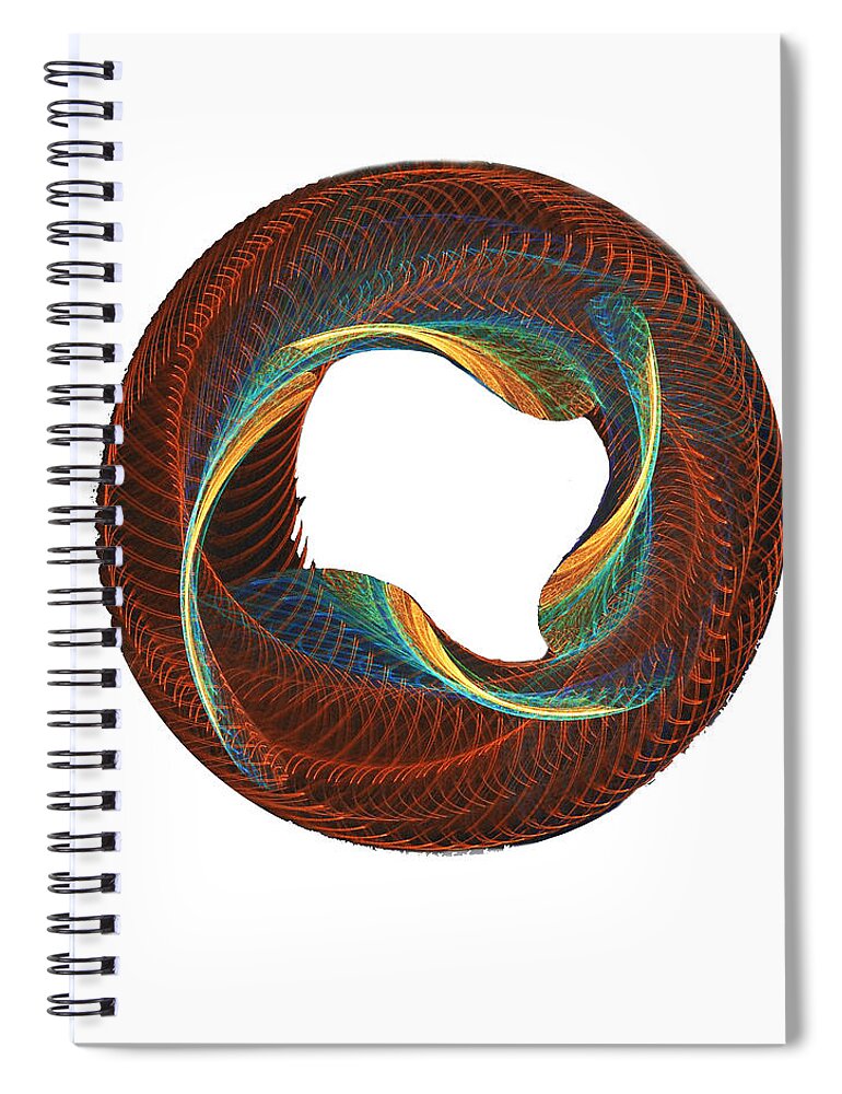Fractal Spiral Notebook featuring the digital art spirograPH by Phil Sadler