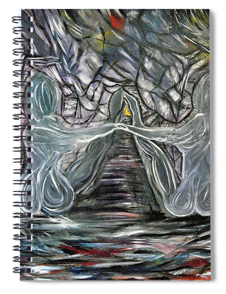 Spirit Spiral Notebook featuring the painting Spirit to Woman by Suzanne Surber