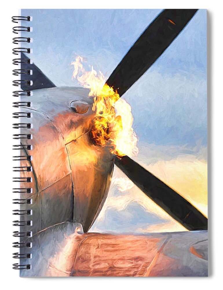 Bbmf Spiral Notebook featuring the digital art Spitfire Hot Start 2 by Roy Pedersen