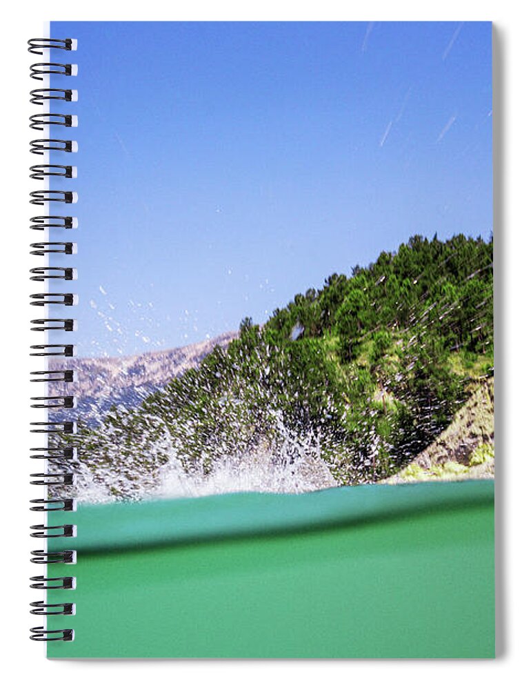 Swim Spiral Notebook featuring the photograph Splash by Gemma Silvestre