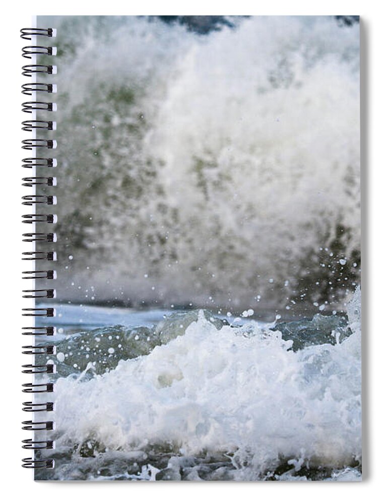 Ocean Spiral Notebook featuring the photograph Splash by Mary Anne Delgado