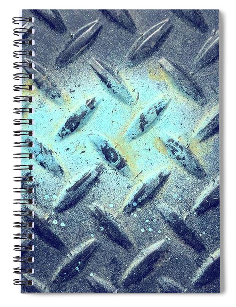 Urban Spiral Notebook featuring the photograph Splash Of Robin's Egg Blue On A Sunny by Ginger Oppenheimer
