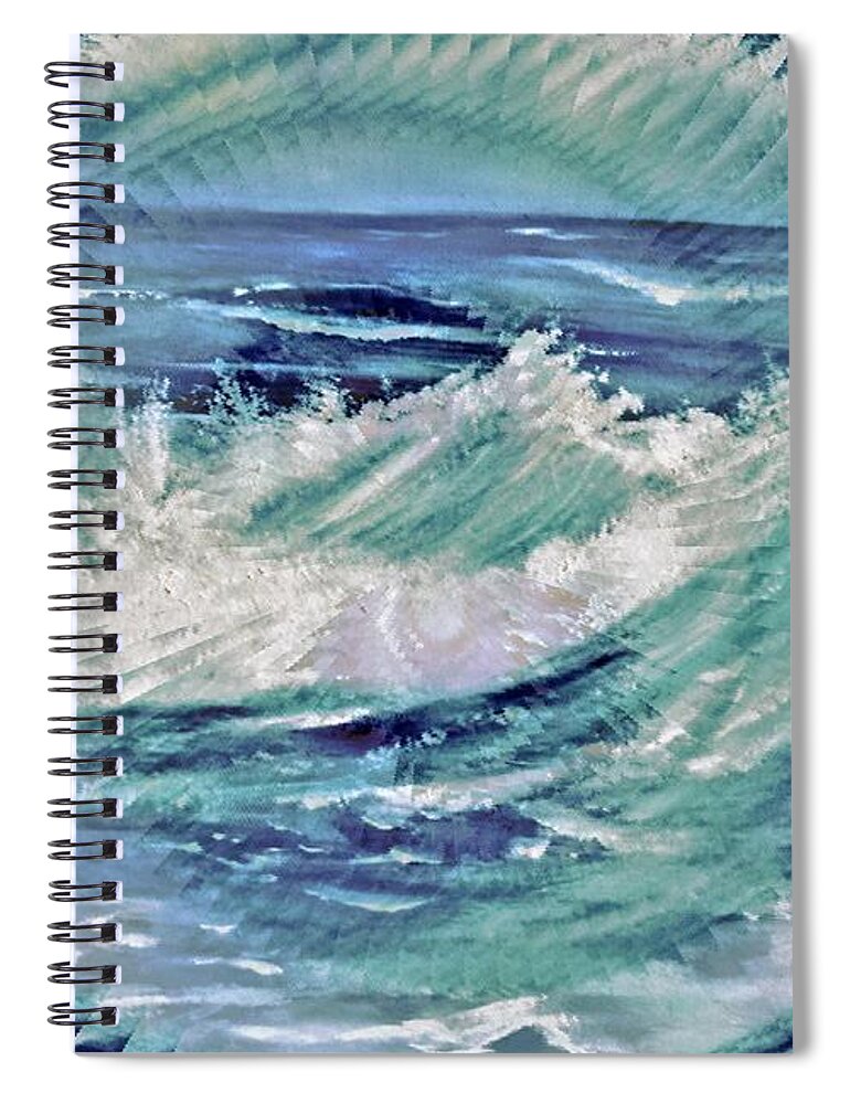 Wave Spiral Notebook featuring the digital art Splash by Tracey Lee Cassin