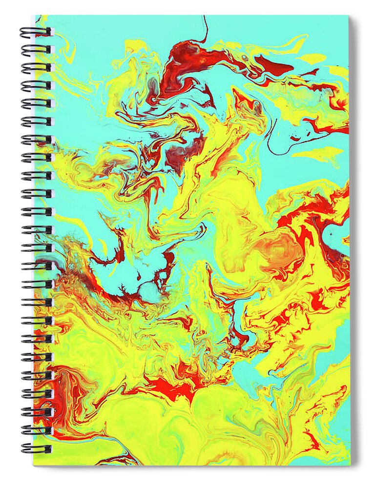 Yellow Spiral Notebook featuring the painting Splashing Down by Jennifer Walsh