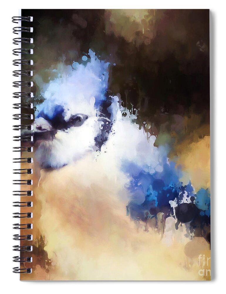 Blue Jay Spiral Notebook featuring the photograph Splatter Art - Blue Jay by Kerri Farley