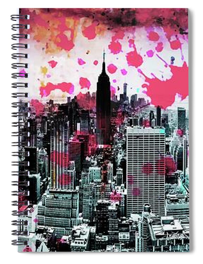 New York City Skyline Spiral Notebook featuring the photograph Splatter Pop by Az Jackson