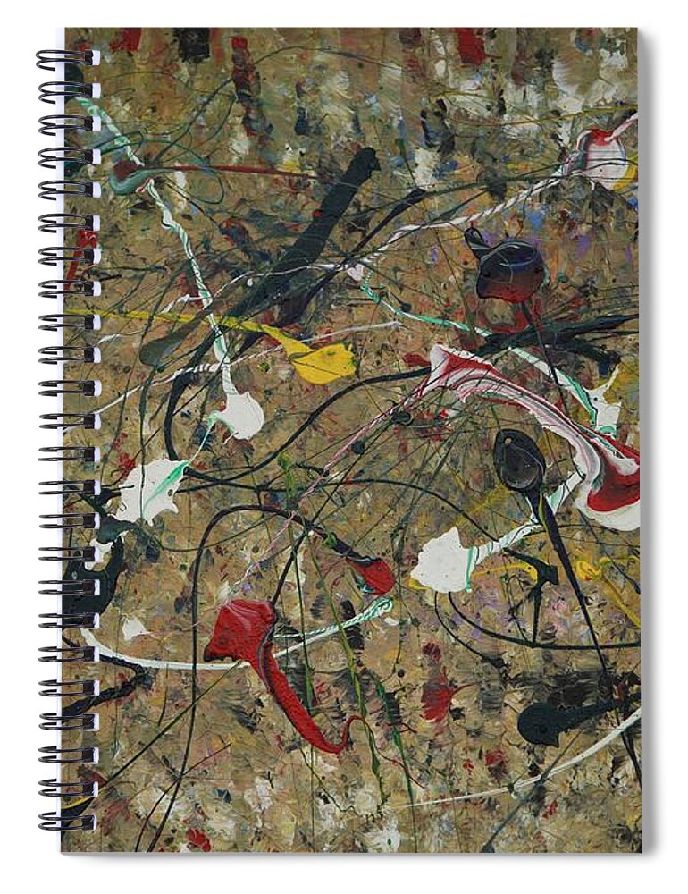 Abstract Spiral Notebook featuring the painting Splattered by Jacqueline Athmann