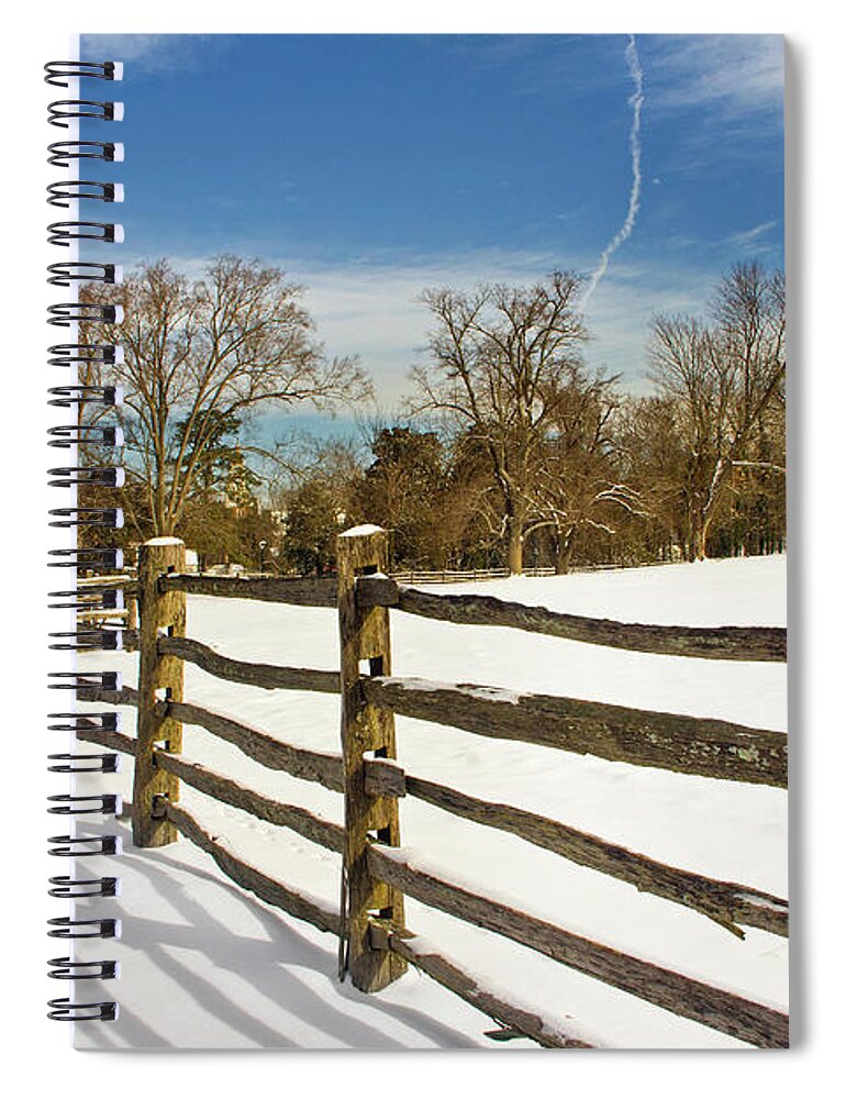 Split Rail Fence Spiral Notebook featuring the photograph Split Rail Fence Colonial Williamsburg I by Karen Jorstad