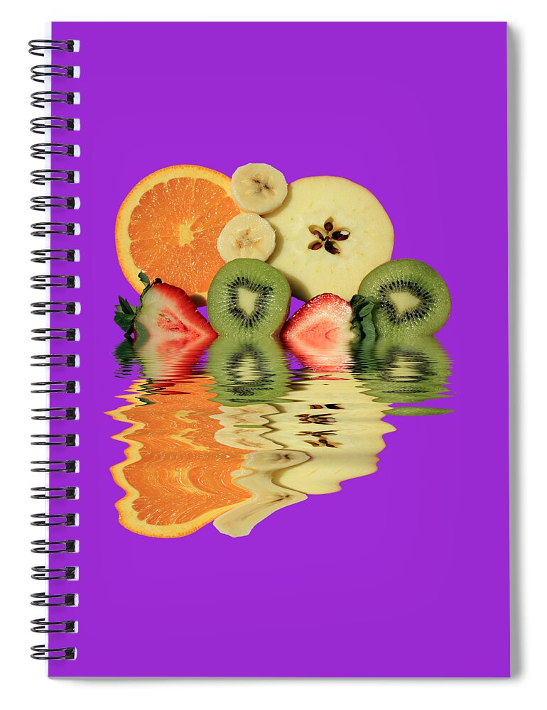 Fruit Spiral Notebook featuring the photograph Split Reflections by Shane Bechler