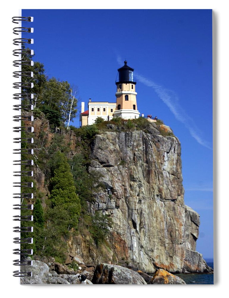 Lighthouse Spiral Notebook featuring the photograph Split Rock 2 by Marty Koch