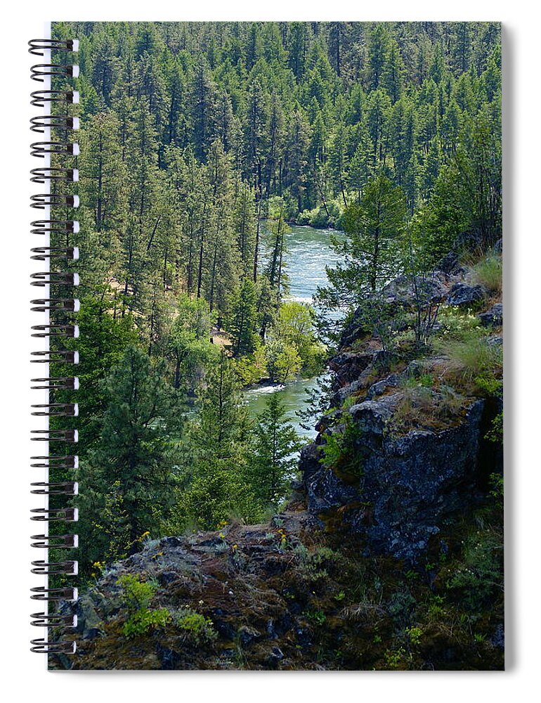 Spokane River Spiral Notebook featuring the photograph Spokane River by the Bowl and Pitcher by Ben Upham III