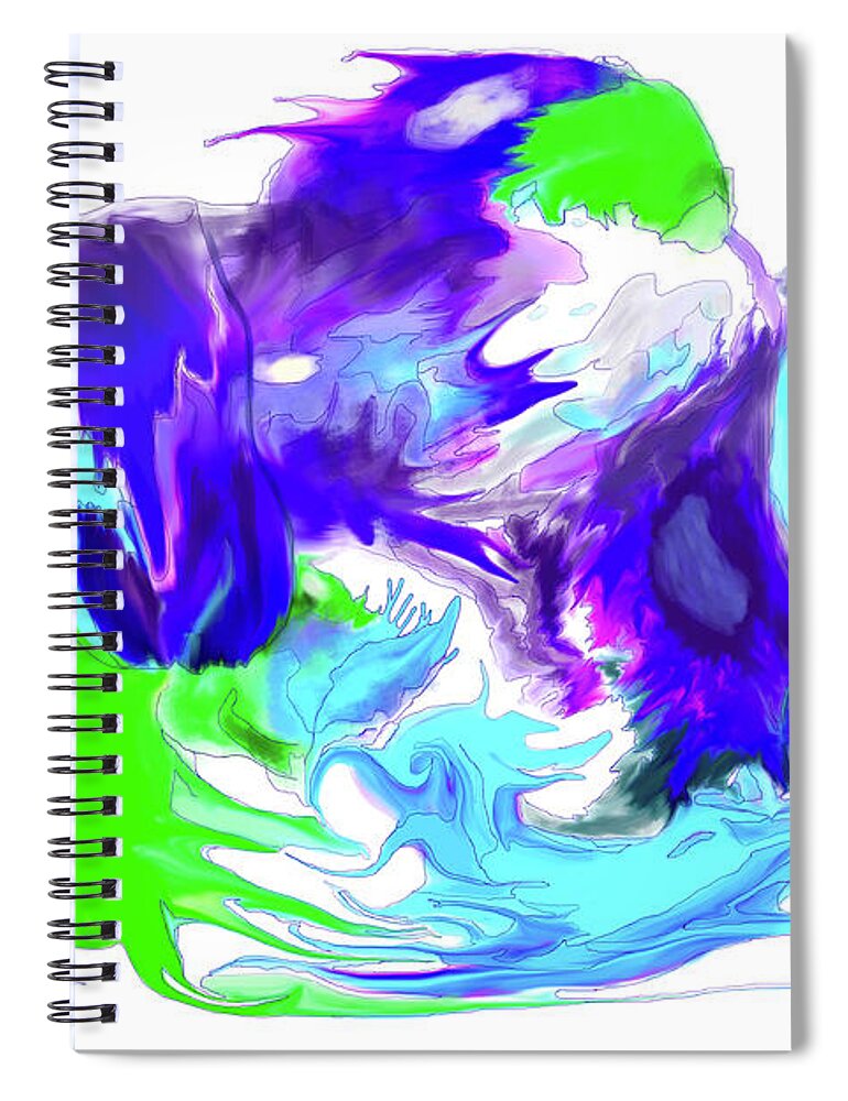 Abstract Spiral Notebook featuring the digital art Spontaneous Flash by Paula Brown