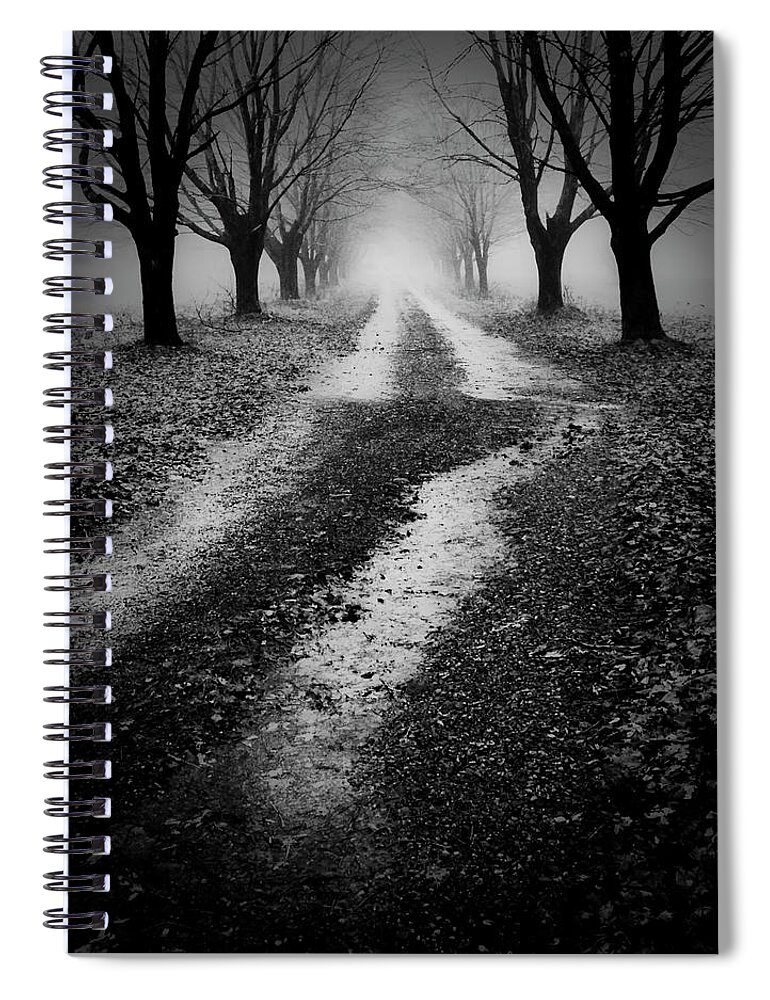 Spooky Spiral Notebook featuring the photograph Spooky Way by Jeff Cooper