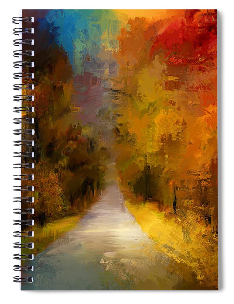Jai Johnson Spiral Notebook featuring the painting Spotlight On Autumn by Jai Johnson